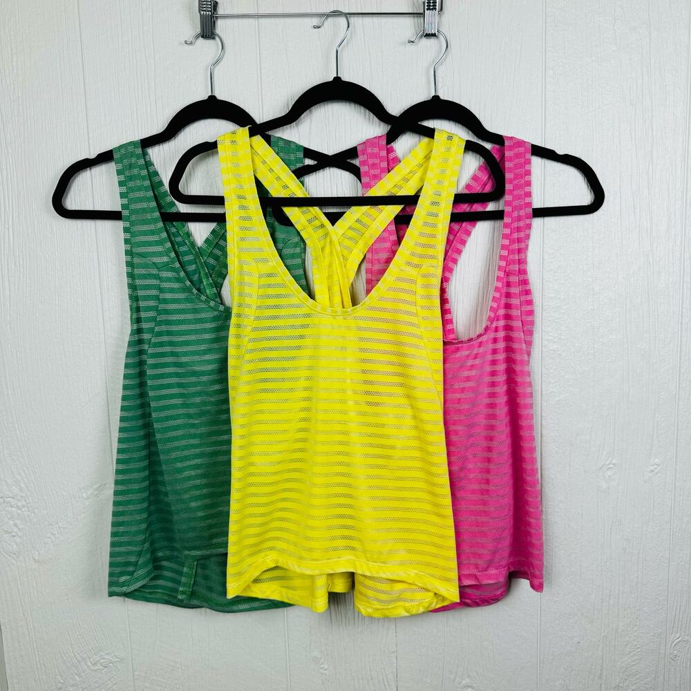Zyia Active Nimbus Mesh Stripe Tank Bundle Split … - image 2
